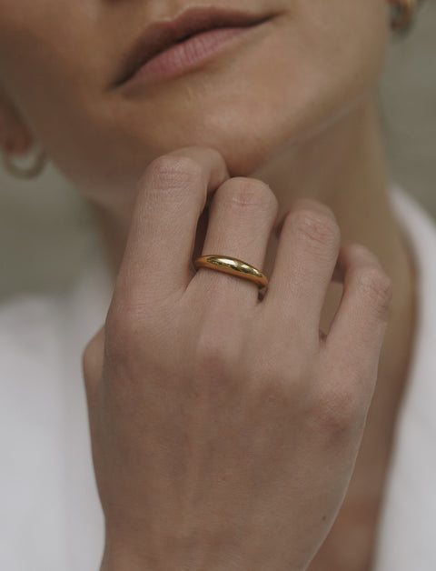 14k Gold Small Dome Ring